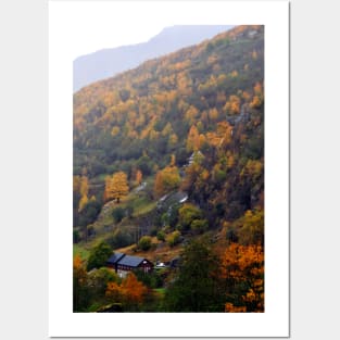 Autumn Trees Flamsdalen Valley Flam Norway Posters and Art